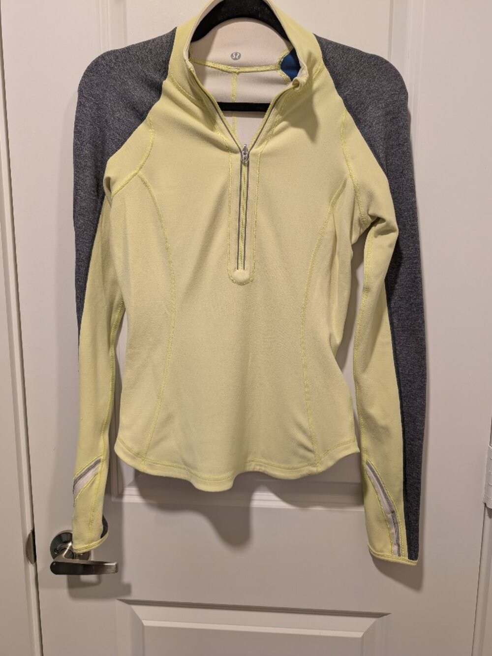 Lululemon (size M) yellow and gray quarter zip sweatshirt